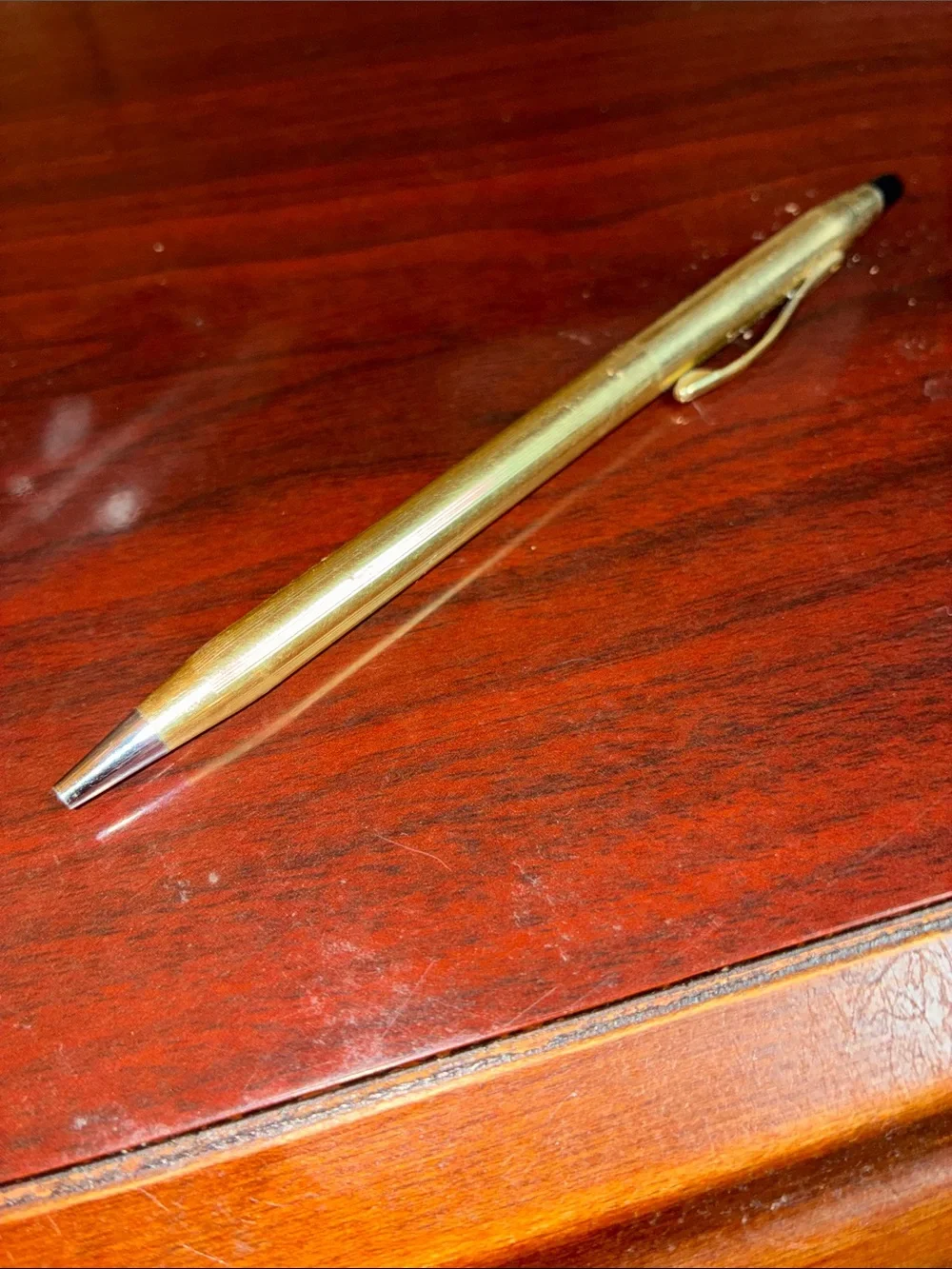 Gold Ballpoint Pen with Clip - Classic Metal Finish